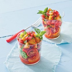 Watermelon-Peach Salsa and Tomatoes