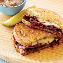 Grilled Pastrami, Swiss, and Sweet Onion Marmalade on Rye