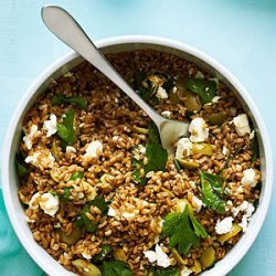 Farro, Green Olive, and Feta Salad