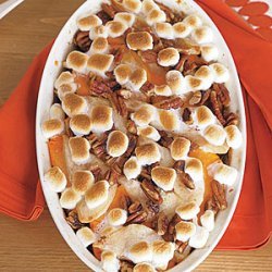 Sweet Potato Casserole with Pears and Marshmallows