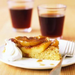 Upside-Down Apple Polenta Cake