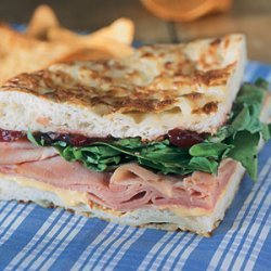 Ham and Arugula Sandwiches with Cranberry Chutney