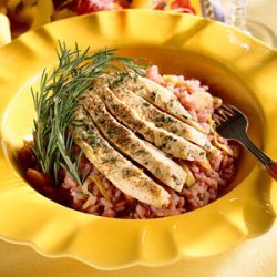 Pinot Noir Risotto With Rosemary Chicken