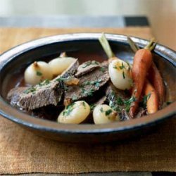 Vinegar-Braised Beef with Thyme, Carrots, and Onions