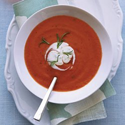 Chilled Tomato Soup with Tarragon crème fraîche