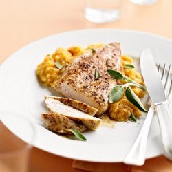 Cinnamon Roasted Chicken with Pumpkin-Sage Grits