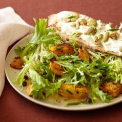 Warm Salad of Kabocha and Goat Cheese with Currants