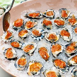 Oysters on the Half-Shell with Grilled Garden Salsa