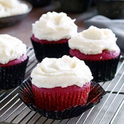 Red Velvet Cupcakes with Orange Buttercream