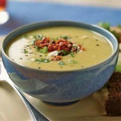 Leek and Lima Bean Soup with Bacon