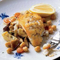 Cod with Artichokes and Chickpeas