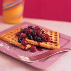 Waffles with Two-Berry Syrup