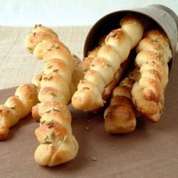 Twisted Fennel and Coarse Salt Breadsticks