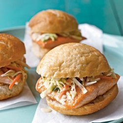 Arctic Char Sandwiches with Lemon-Tarragon Slaw