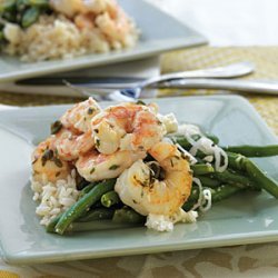 Shrimp with Capers, Garlic, and Rice