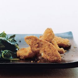 Cheddar Chicken Tenders with Wilted Spinach