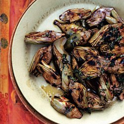 Grilled Baby Artichokes with Caper-Mint Sauce