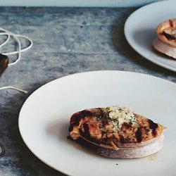 Grilled Boneless Salmon Steaks with Horseradish Dill Butter