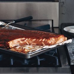 Slow-Roasted Red-Wine-Lacquered Salmon Fillet