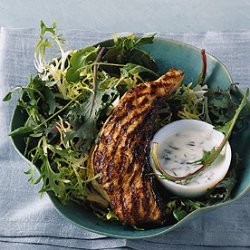 Indian-Spiced Sturgeon with Mint Yogurt Sauce