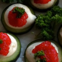 Cucumber Caviar Canapes