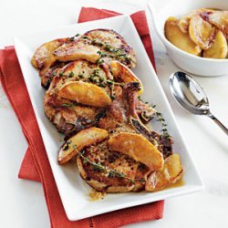 Brined Pork Chops with Apple Compote