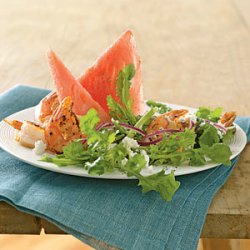 Watermelon, Feta, and Grilled Shrimp Salad