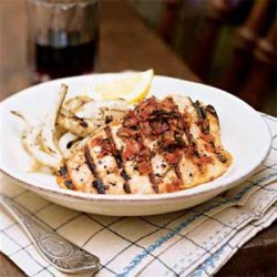 Salmon Trout with Garlic and Grilled Fennel