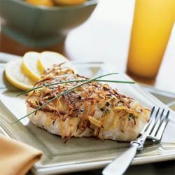 Potato-Chive-crusted Halibut