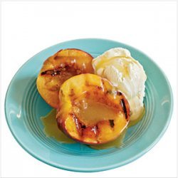 Grilled Nectarines with Vanilla-Honey Sauce and Ice Cream