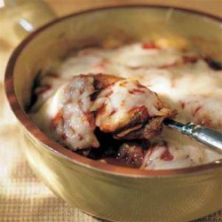 Baked Eggplant with Mushroom-and-Tomato Sauce