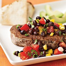 Coriander-Crusted Tuna with Black Bean Salsa