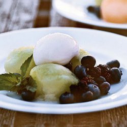 Summer Melon with Sherbet and Fresh Mint Syrup