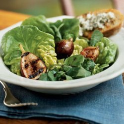 Grilled Fig and Arugula Salad with Gorgonzola Toasts