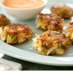 Mini Crab Cakes with Spicy Red Pepper Sauce