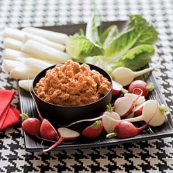 Red Pepper-Potato Dip with Crudites