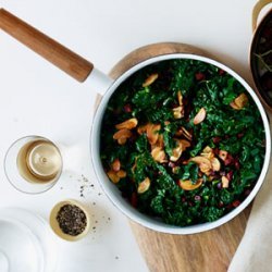 Sauteed Kale with Chorizo and Crispy Garlic