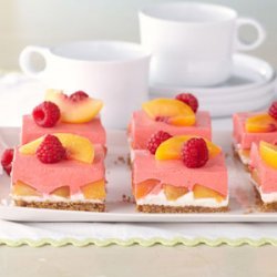 Creamy Layered Peach Squares