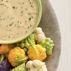 Beer-Cheese Fondue with Baby Cauliflower