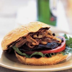 Portobello Steak Burger with Caramelized Onions