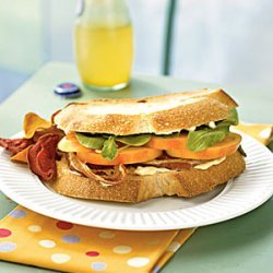 Mr. Stripey Tomato, Arugula, and Pancetta Sandwiches