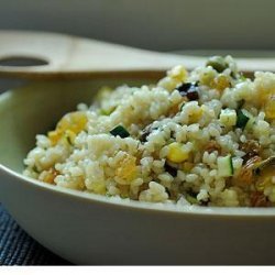 Summer Squash Couscous with Sultanas, Pistachios and Mint