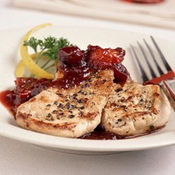 Peppercorn Pork Medallions with Cranberry Sauce