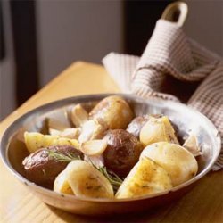 Roasted Variegated Potatoes With Garlic and Rosemary