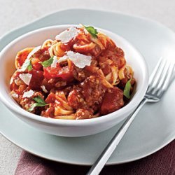 Linguine with Easy Meat Sauce