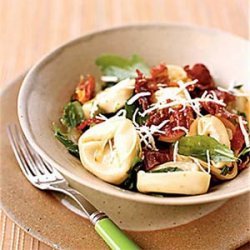 Mushroom Tortellini with Arugula and Crispy Prosciutto