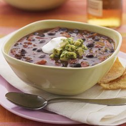 Smoky Black Bean Soup with Avocado-Lime Salsa