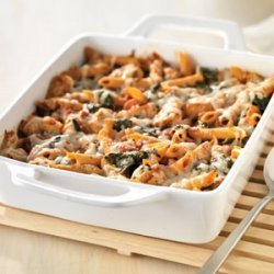 Three-Cheese Chicken Penne Pasta Bake