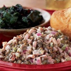 Warm Lentil-Ham Salad with Dijon Cream