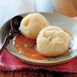 Guanabana Sorbet with Mango Lime Coulis